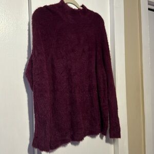 Marled Purple Faux Fur Sweater!